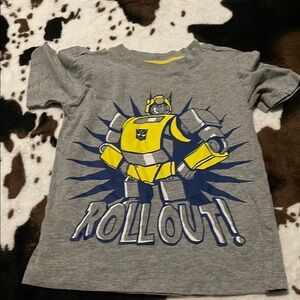 Gray and Yellow Short Sleeve Tee with Fun Graphic